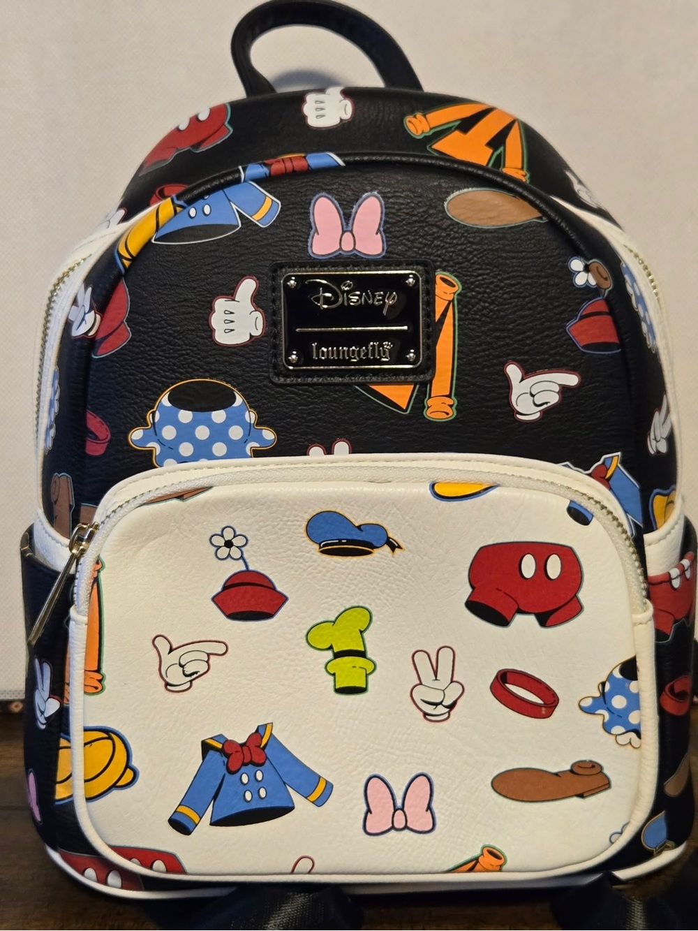 Loungefly Black & White Disney Icon Mini Backpack